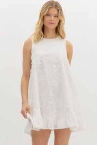 WHITE SLEEVELESS DRESS