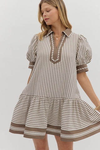 MOCHA STRIPED DRESS