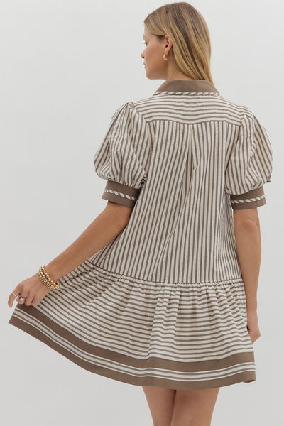 MOCHA STRIPED DRESS
