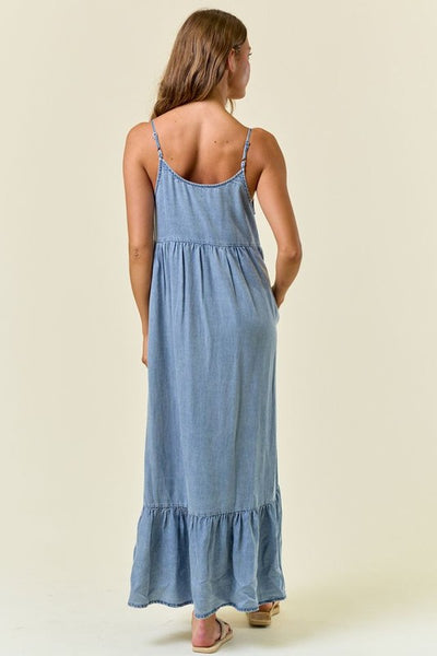 CHAMBRAY MAXI DRESS