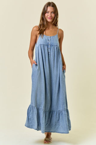 CHAMBRAY MAXI DRESS