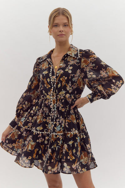 FLORAL RIC RAC DRESS