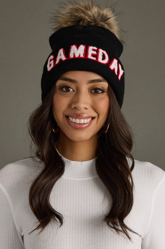 BLACK GAME DAY BEANIE