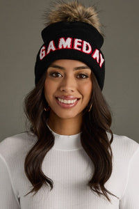 BLACK GAME DAY BEANIE