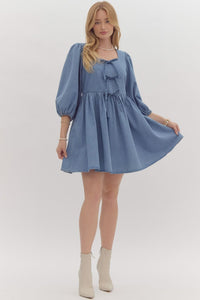 DENIM BOW DRESS