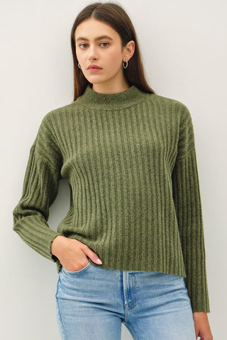 GREEN CHUNKY KNIT SWEATER