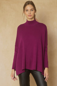 MOCK NECK SWEATER WITH SIDE SLITS