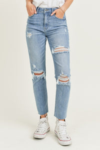 HIGH RISE RELAXED FIT SKINNY DENIM